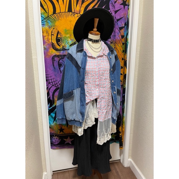 🌈 Lovely Vintage plaid lace button top - Picture 11 of 11